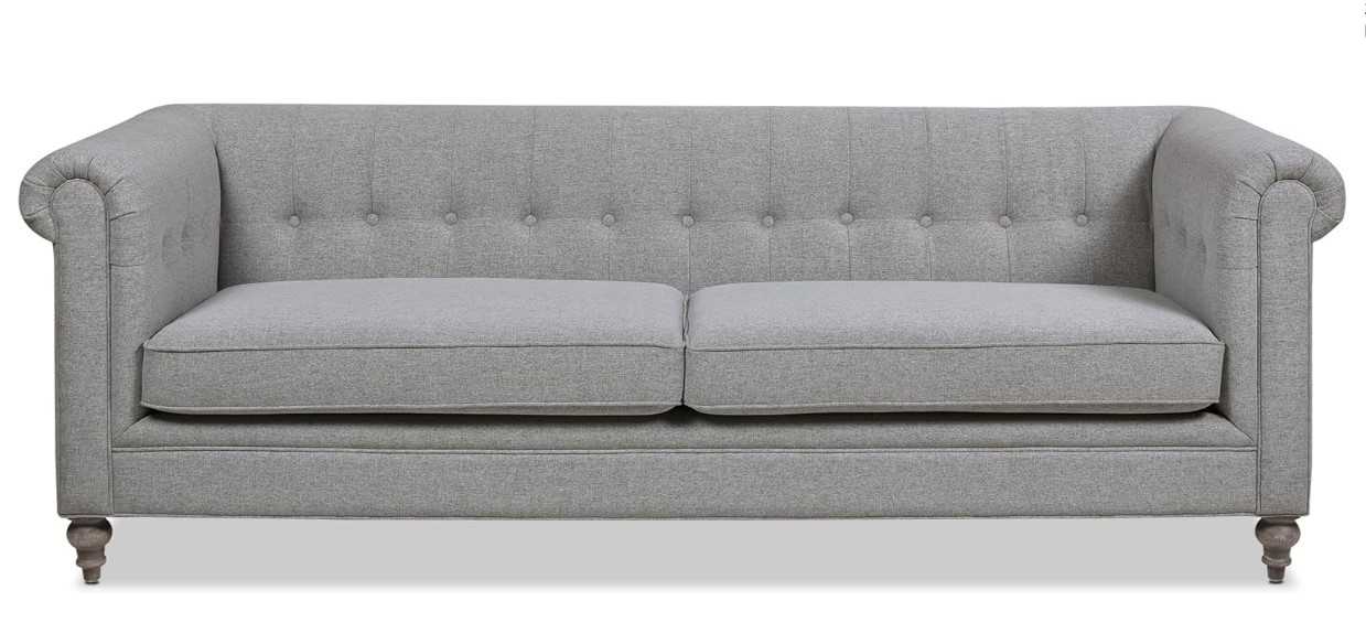 Jennifer Taylor Home 64021-3-962 Sofa 3-Seat, Light Grey Polyester