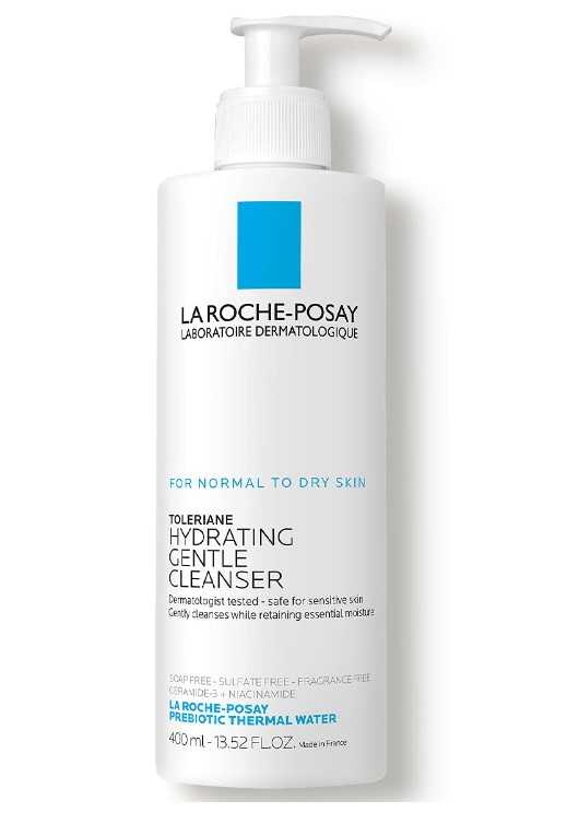 La Roche-Posay Toleriane Hydrating Gentle Face Cleanser, Daily Facial Cleanser with Niacinamide and Ceramides for Sensitive Skin, Moisturizing Face Wash