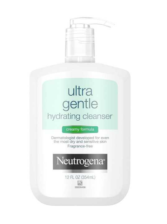 Neutrogena Ultra Gentle Hydrating Facial Cleanser, Non-Foaming Face Wash for Sensitive Skin, Gently Cleanses Face Without Over Drying, Oil-Free