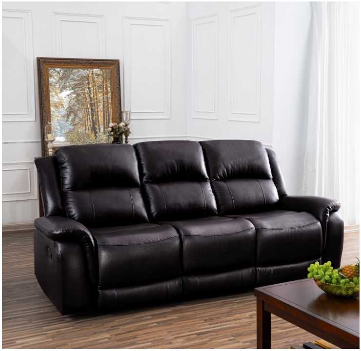 Timeless Comfort: Katie Leather Recliner Sofa - Manual Recliner Sofa Couch - Home Theater Seating for Big Man, lazy boy recliners, Living Room Sofa