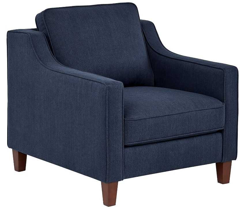 Amazon Brand – Stone & Beam Blaine Modern Upholstered Living Room Accent Chair, 32.3"W, Navy Blue