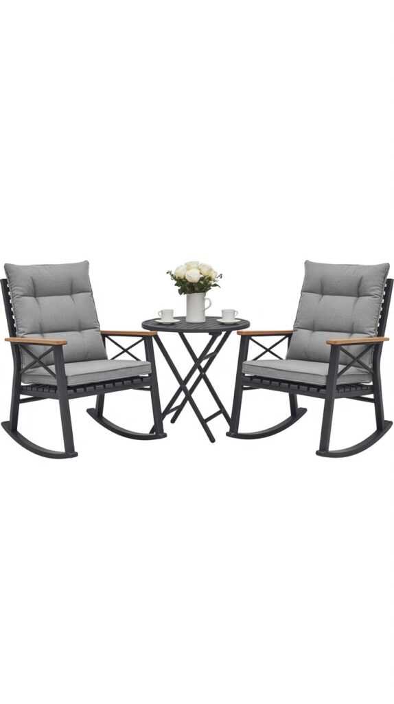 COSIEST 3-Piece Rocking Bistro Set
