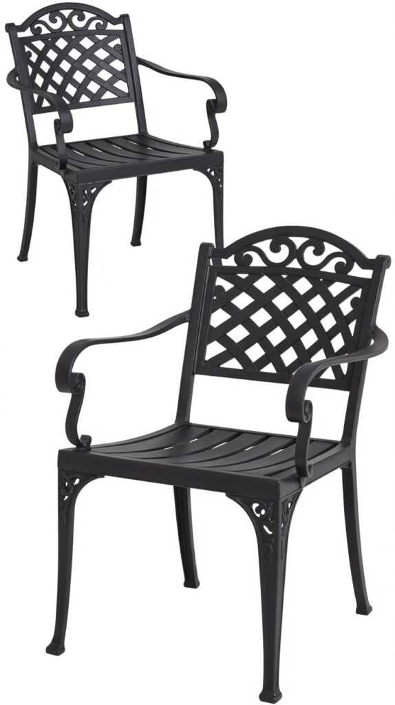 Cast Aluminum Patio Chairs Set of 2