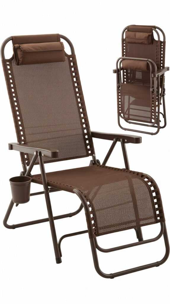 Crestlive Products Folding Patio Chaise Lounge Chair
