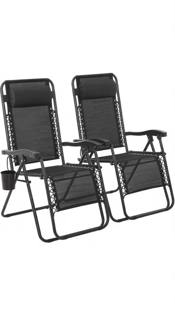 FDW Zero Gravity Lawn Lounge Chairs (Set of 2)