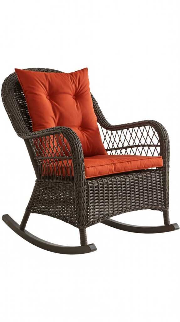 MEDIMALL Outdoor Wicker Rocking Chair – Rattan Royalty