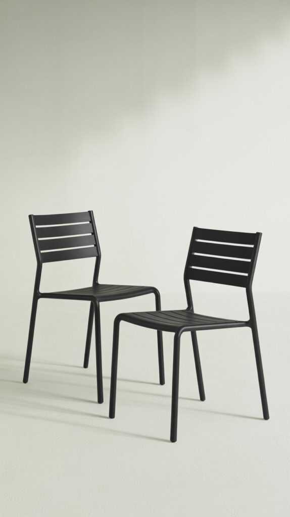 Stackable Aluminum Patio Chairs Set of 4