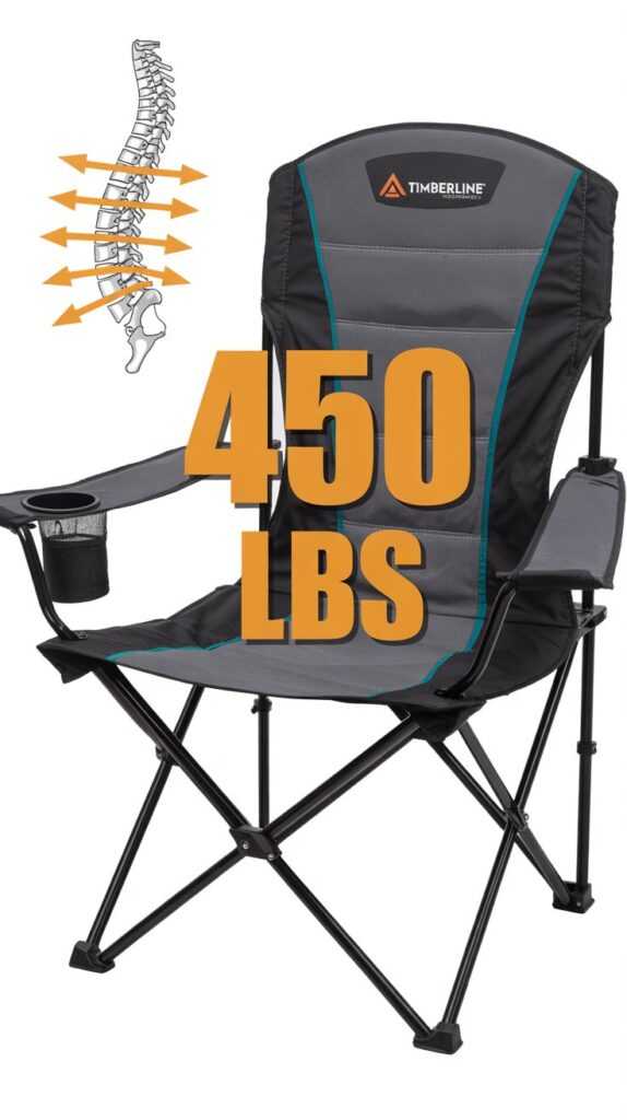 TIMBER RIDGE Oversized Camping Chair with Lumbar Support