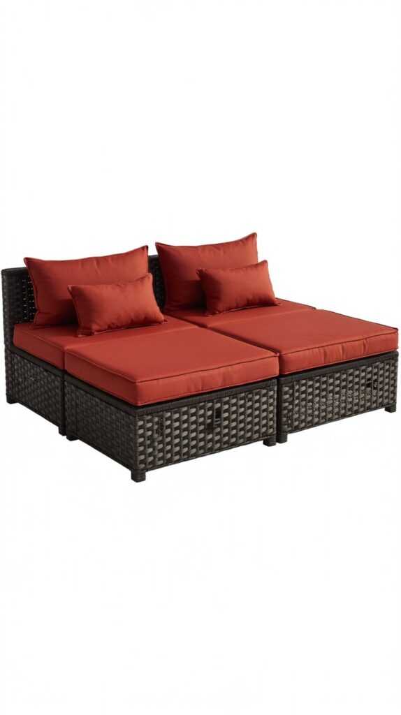 Tangkula Outdoor Rattan Daybed