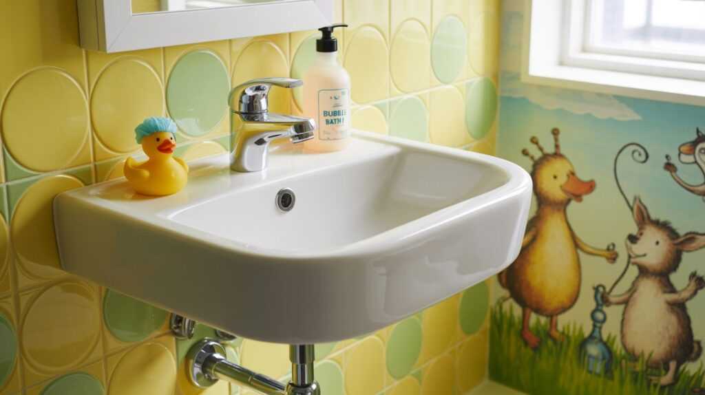 Wall-Mounted Sink Ideas to Brighten Kids’ Bathrooms