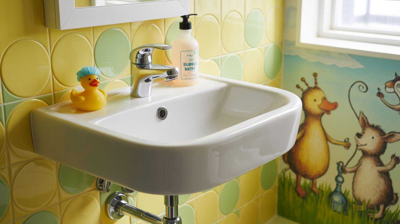 Wall-Mounted Sink Ideas to Brighten Kids’ Bathrooms