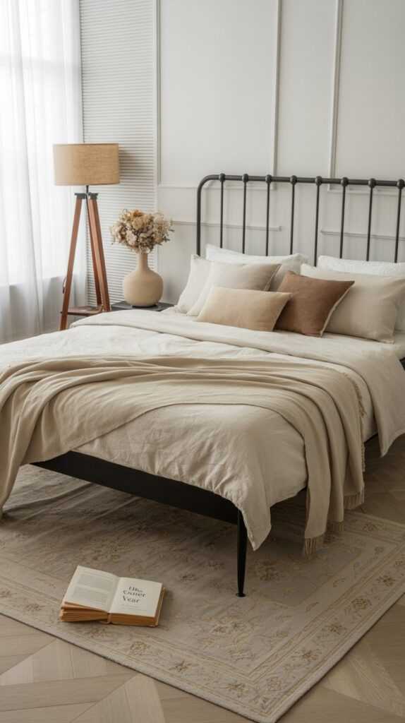 12-Inch Full Size Metal Bed Frame with Minimalist Headboard