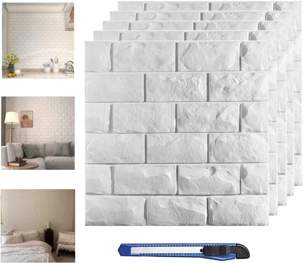 3D White Brick Printable Wall Panels