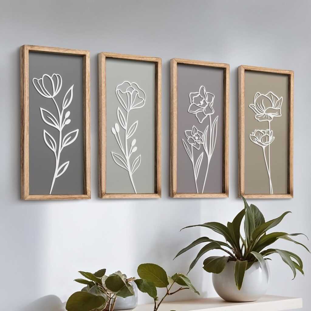 3D Wooden Floral Wall Decor