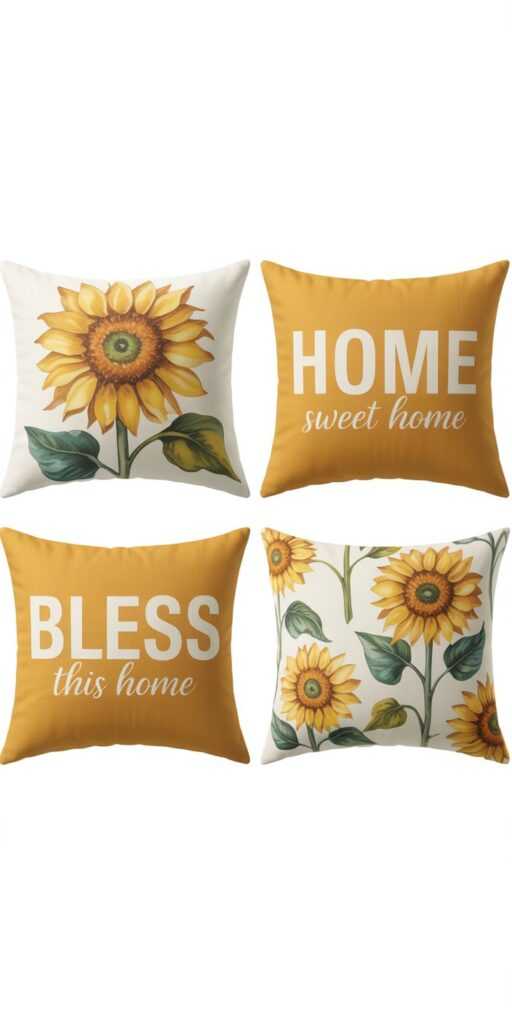 AVOIN colorlife Yellow Throw Pillow Covers