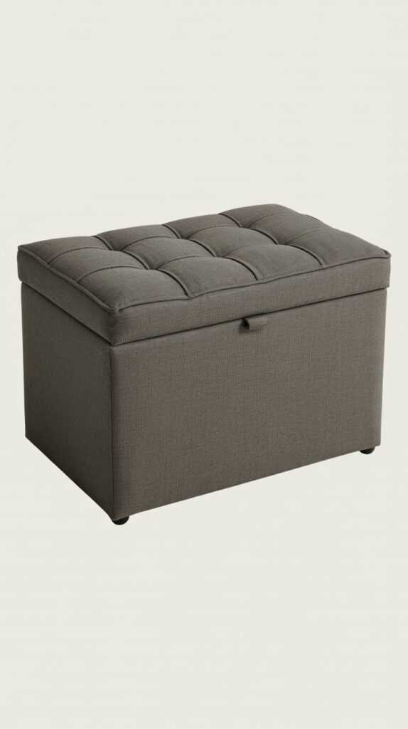 Add Style and Storage with a Grey Ottoman