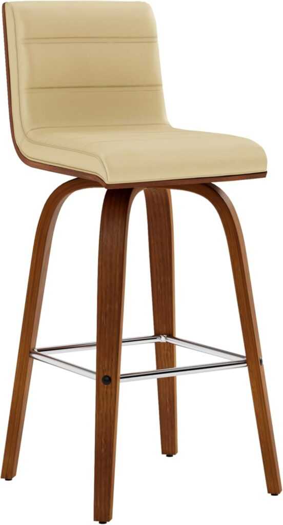 Armen Living Vienna Mid-Century Modern Swivel Bar Stool – Creamy Perfection