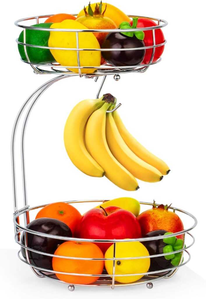 Auledio 2-Tier Countertop Fruit and Vegetable Basket
