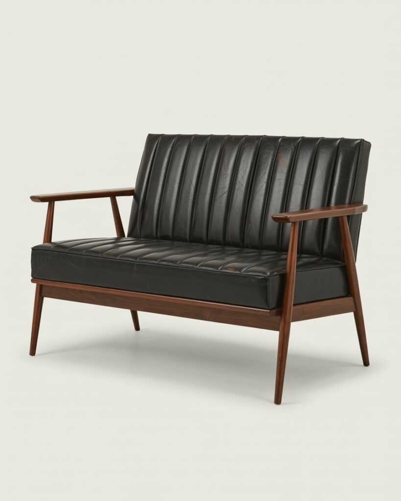 Baxton Studio BBT8011A2-Black Loveseat