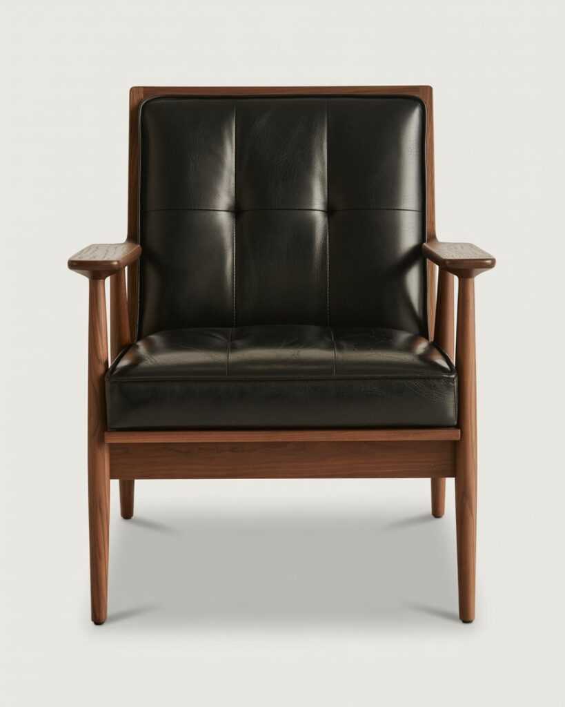 Baxton Studio Leather-Look Armchair, Black
