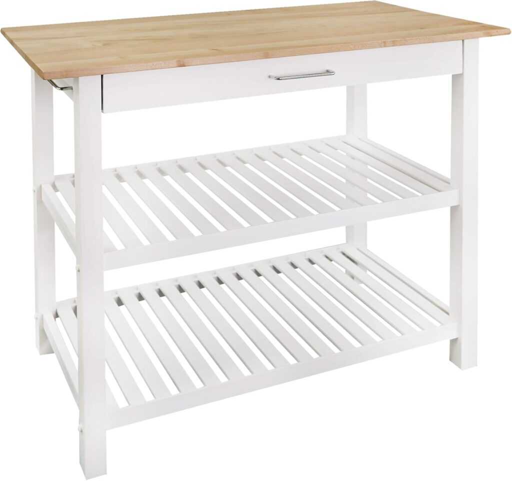 Casual Home Kitchen Island with Solid American Hardwood Top