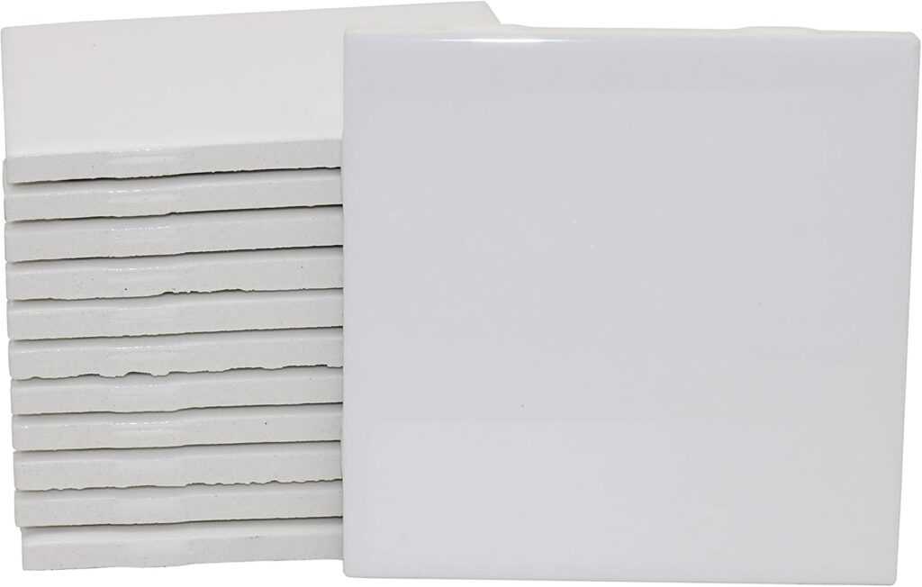 Creative Hobbies Glossy White Ceramic Tiles