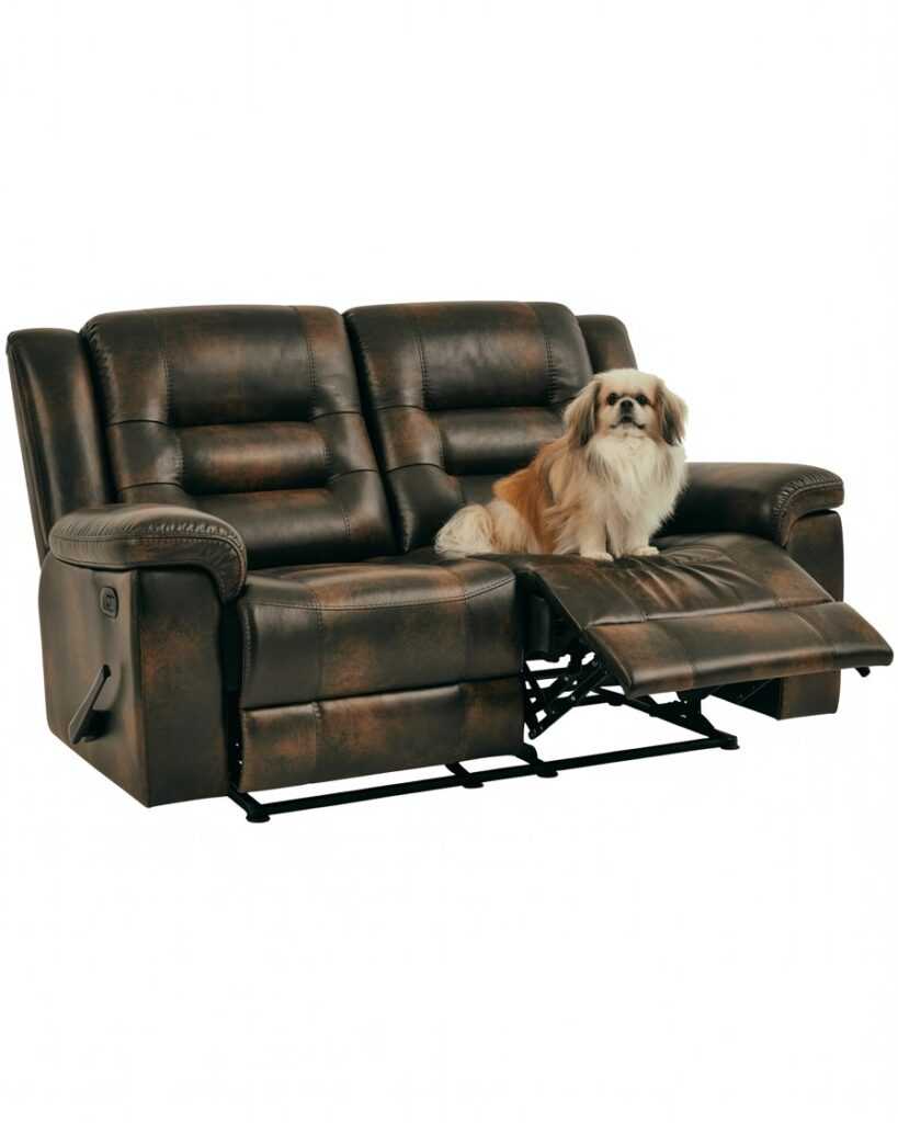 Leather Look Loveseat Recliner Covers (Brown)