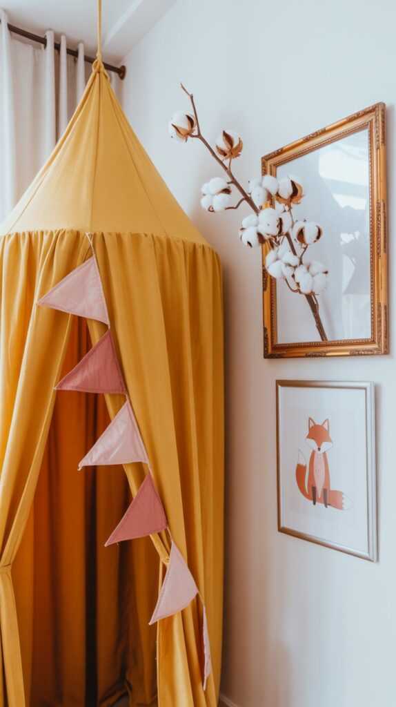 MAMERIA Kids Bed Canopy with Frills