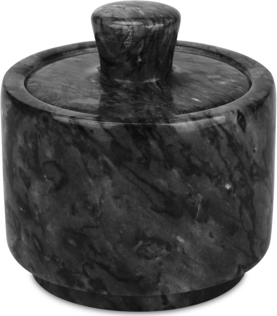 Marble Salt Cellar with Lid