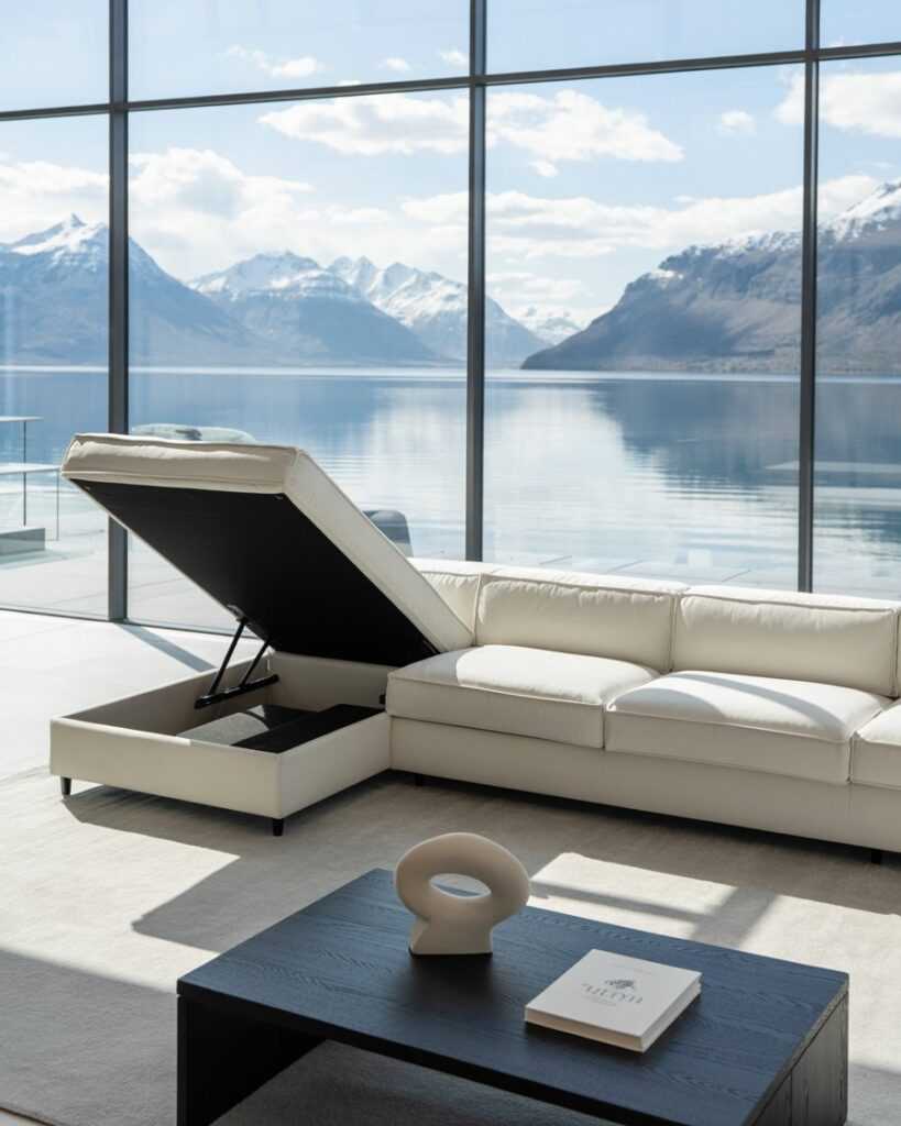 VINGLI 131.6"/108" White Linen Oversized Modular Sectional