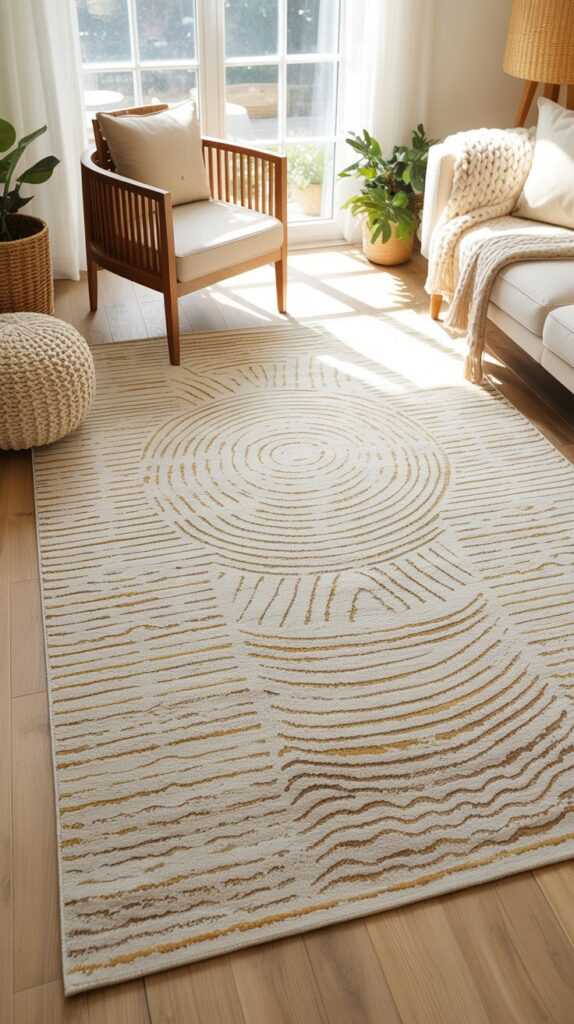 Wonnitar Boho Yellow Ombre Area Rug