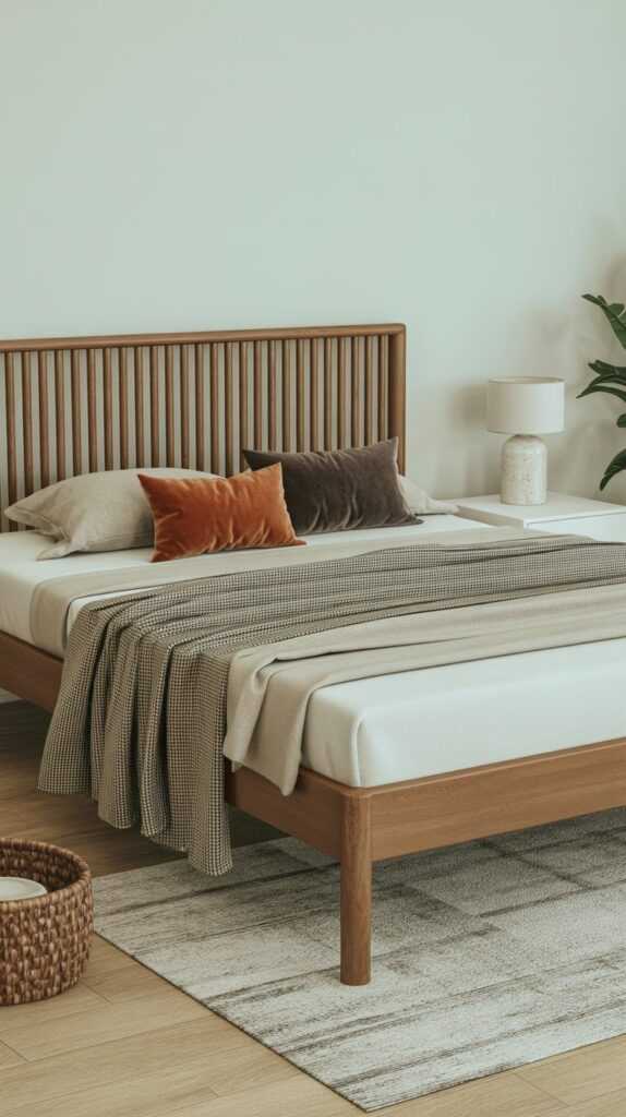 ZINUS Vivek Wood Platform Bed Frame with Headboard – Queen