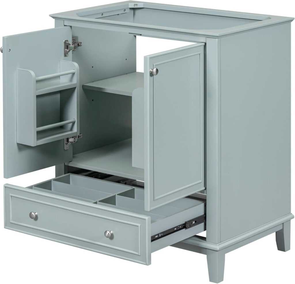 30” Green Bathroom Vanity Base (No Sink)