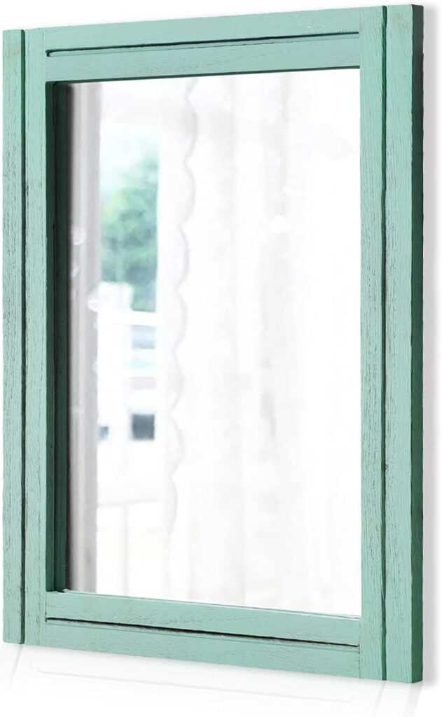 AAZZKANG Rectangle Wall Mirror with Green Frame