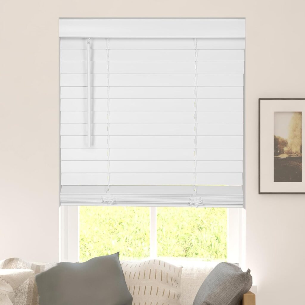 CALYX INTERIORS Faux Wood Blinds with Classic Valance