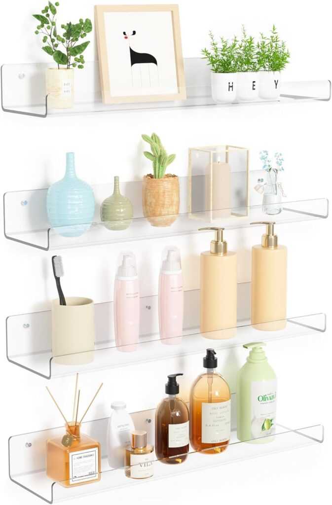 Floating Acrylic Shelves That Work in Any Bathroom