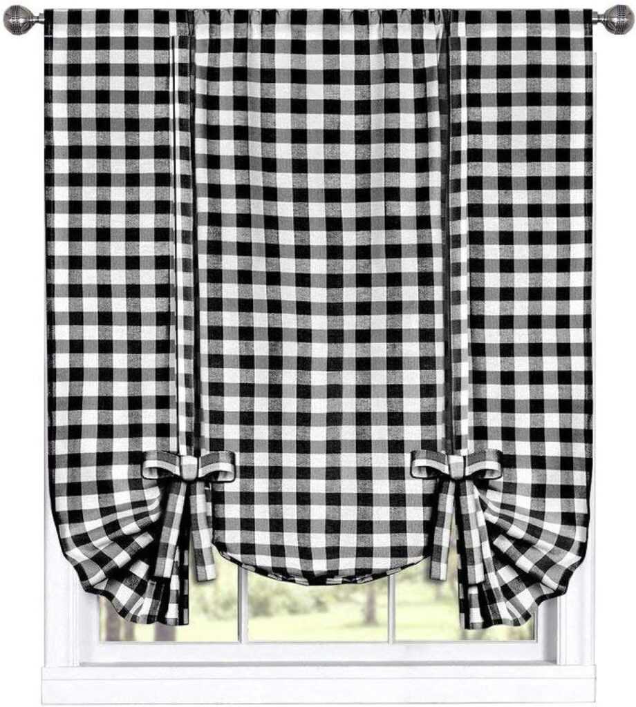 GoodGram Buffalo Check Plaid Gingham Tie-Up Shades