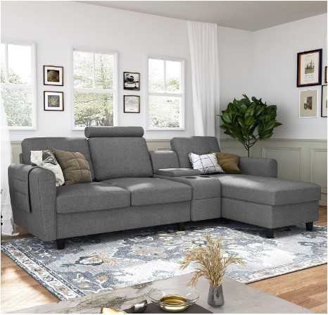 HONBAY Reversible Sectional Sofa – Compact Versatility Done Right