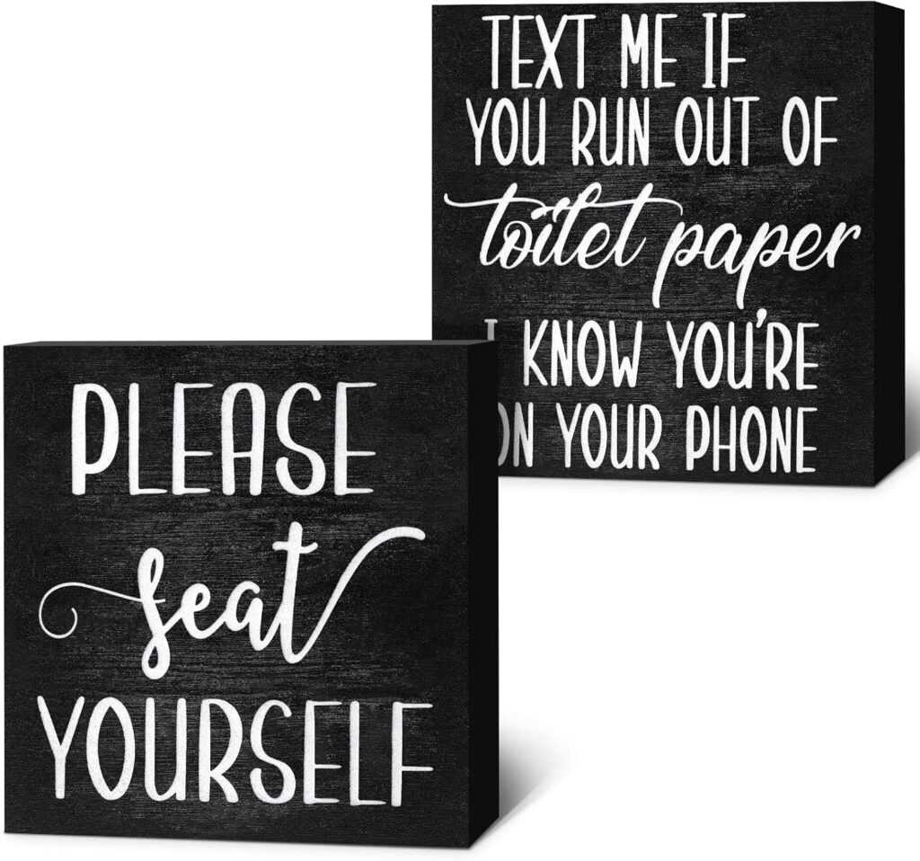 Jetec Funny Bathroom Signs (2-Pack)