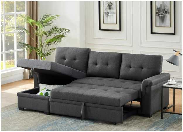 Lilola Home Lucca Sectional Sleeper Sofa – Storage + Sleeper Goals