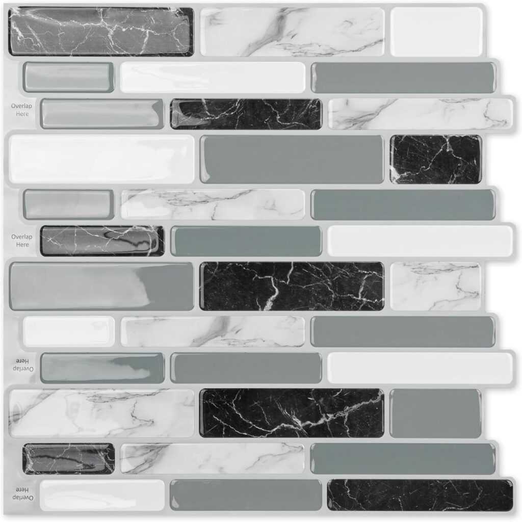 Marble Grey Peel-and-Stick Tiles by Art3d
