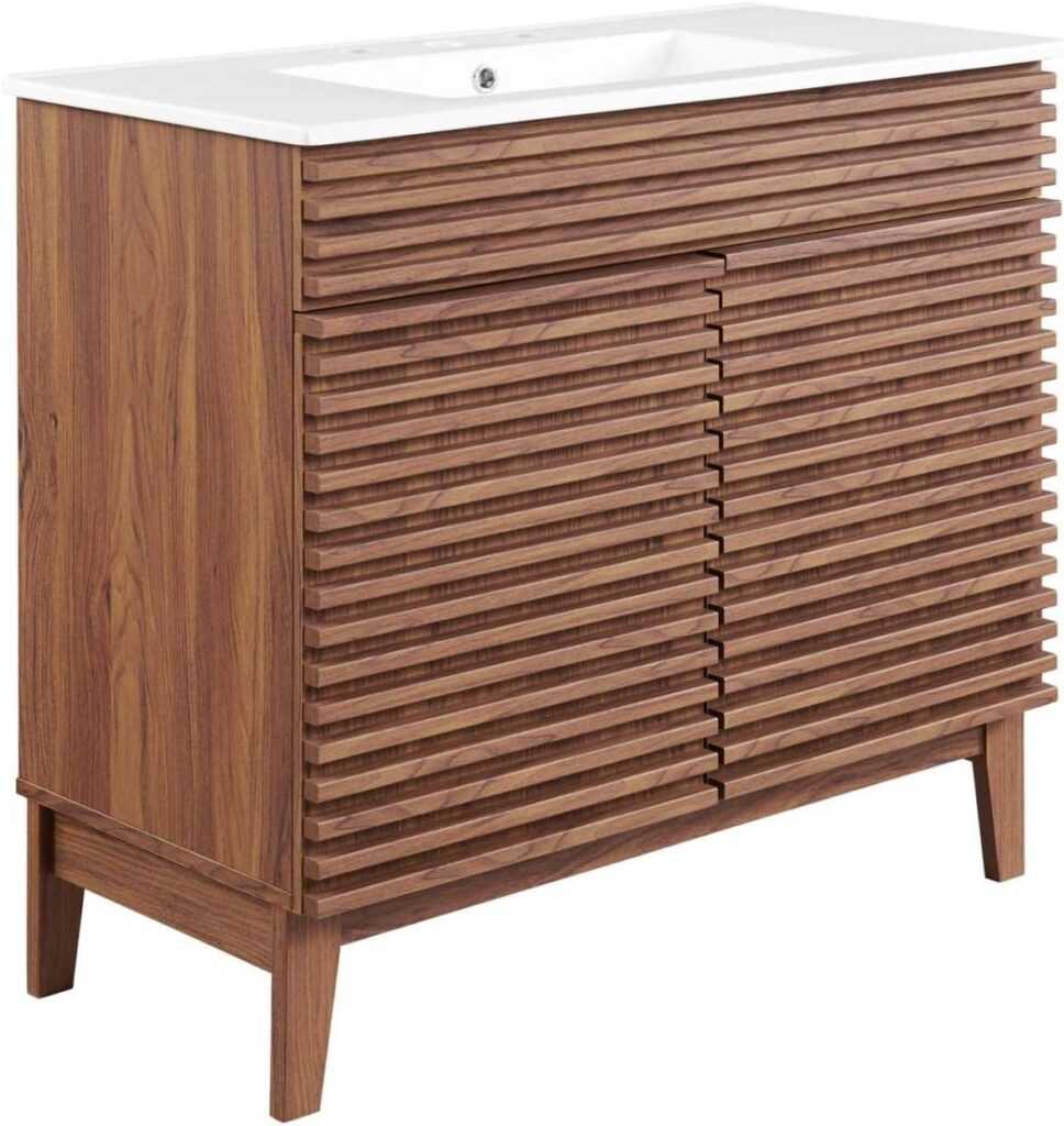 Modway Render 36″ Bathroom Vanity in Walnut White