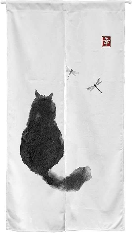 Ofat Home Design Japanese Ink Cat Noren
