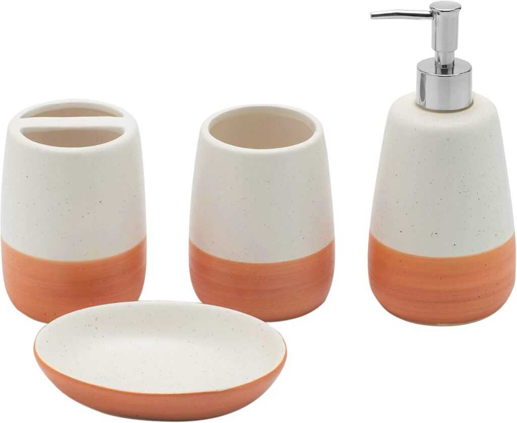 Orange Bathroom Accessory Set (4pc)