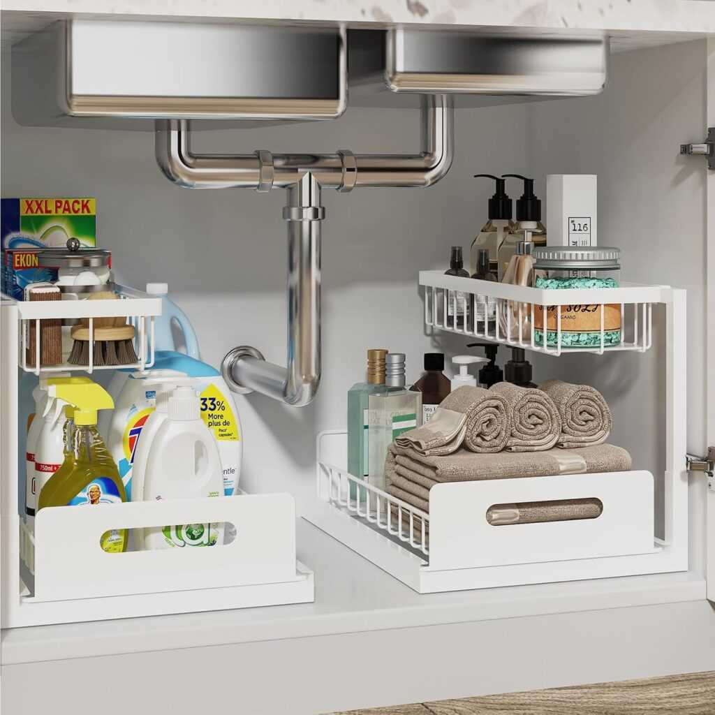 REALINN Under Sink Organizer with Slide-Out Shelves (2 Pack)