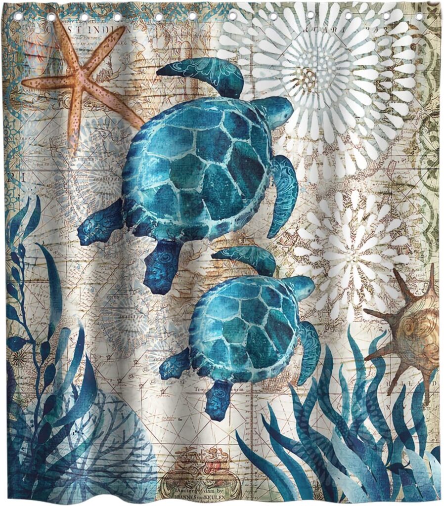 Set the Scene with a Green Sea Turtles Shower Curtain