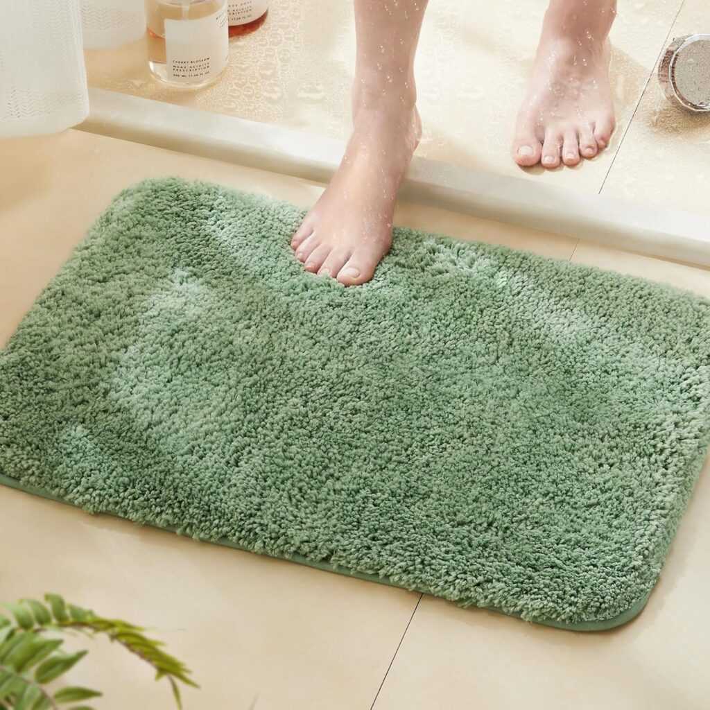 TECHMILLY Super Soft Shaggy Bathroom Rug (17″x24″)