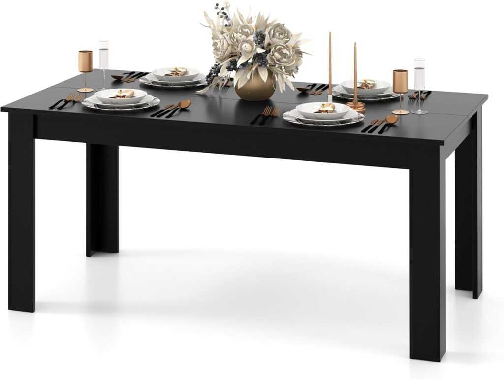 Giantex Dining Table, Wood Rectangular, 63″ x 31.5″ x 30″