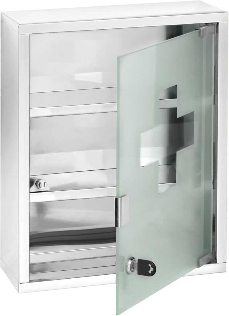 WENKO Medicine Cabinet with Lock