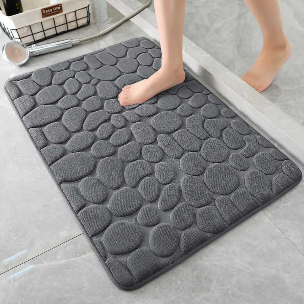 YIHOUSE Memory Foam Bath Mat (17×24, Dark Gray)